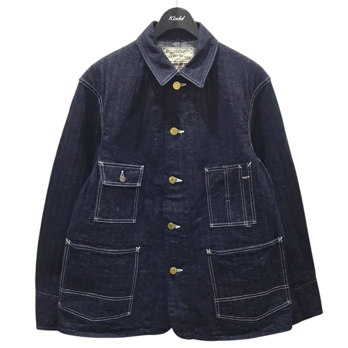 カバーオールジャケット INDIGO HERRINGBONE COVERALL WITH CHINSTRAP インディゴヘリンボーン カバーオール ウィズ チンストラップ 2165