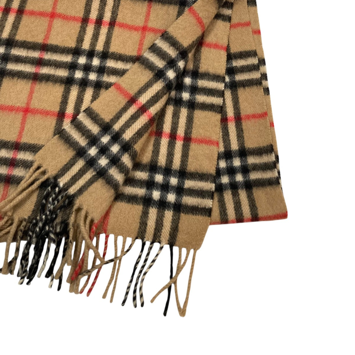 BURBERRY ロゴマフラー ベージュ/ブラック バーバリー BURBERRY マフラー カシミア ベージュ ブラック レディース