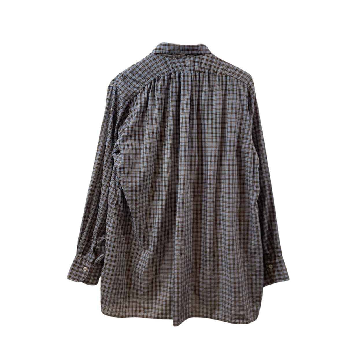 H WOOL ONE PIECE COLLAR SHIRTSチェック長袖シャツMT4103-0609