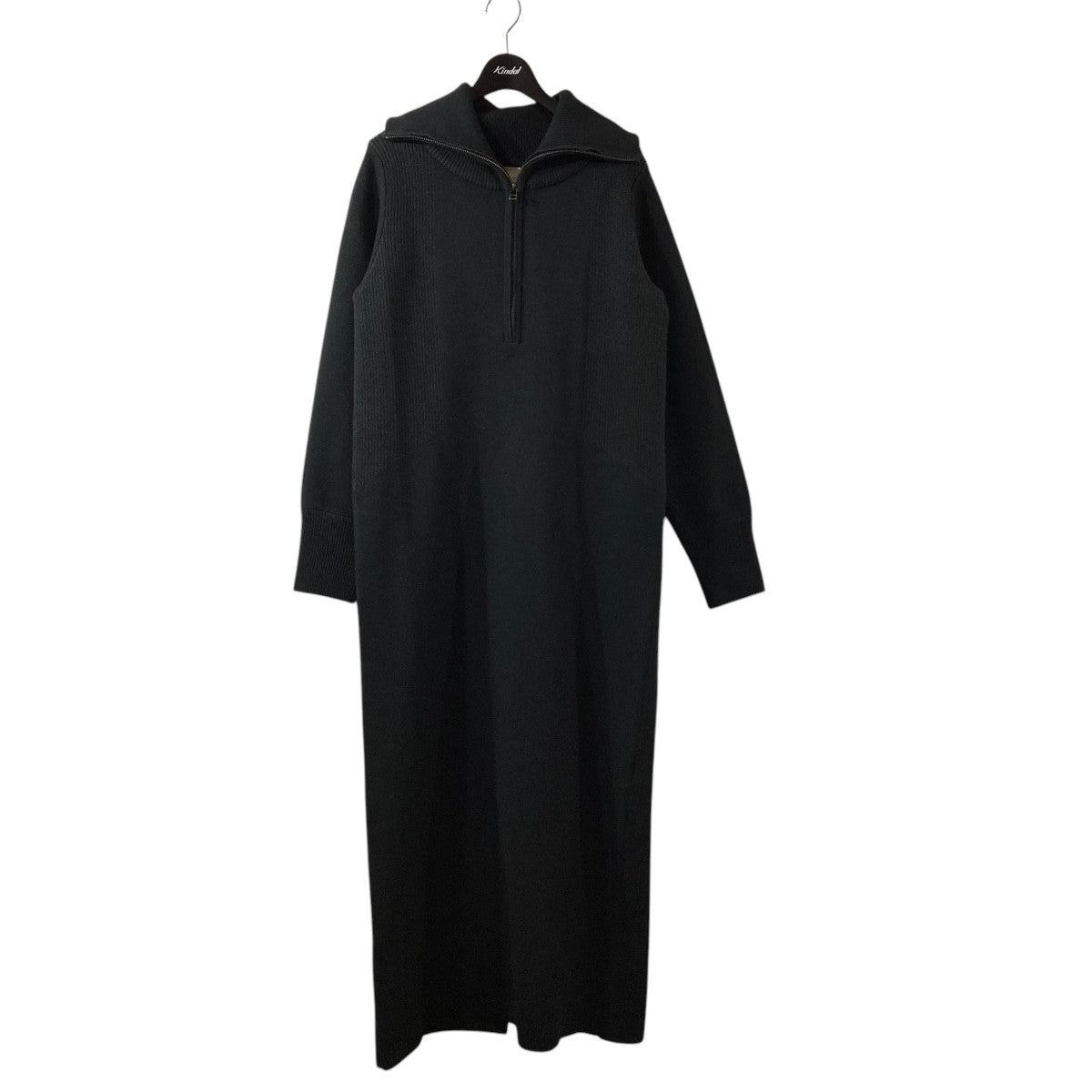 BIG COLLAR HALF ZIP KNIT DRESSニットワンピースAMW-A42-16