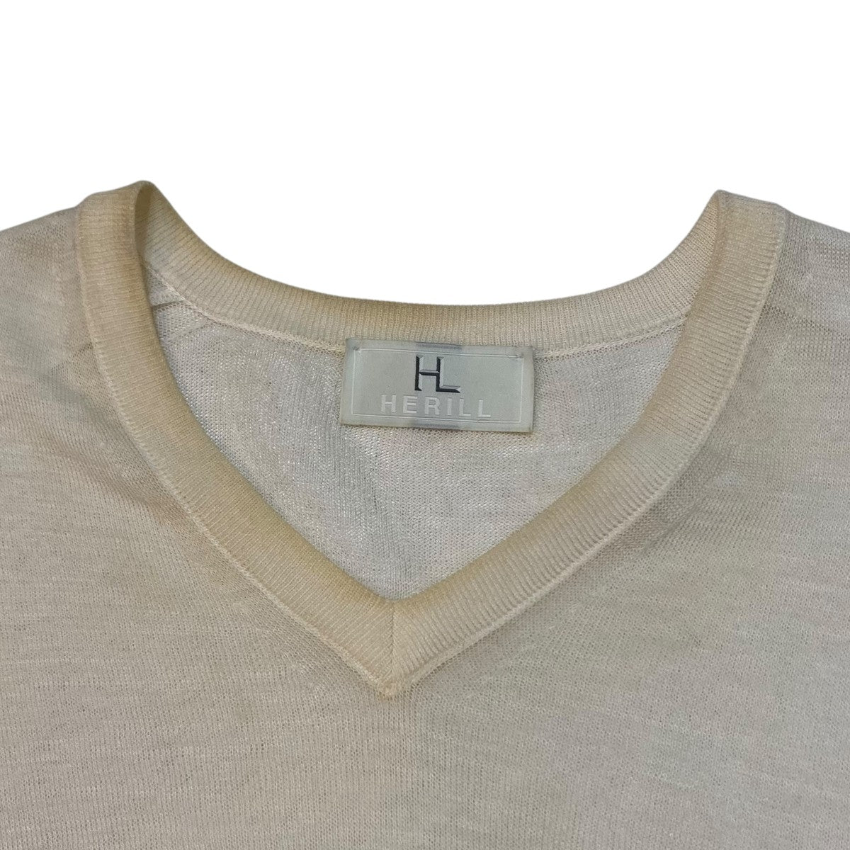 HERILL(ヘリル) Ramie Highgauge V-neckVネックニット22-080-HL