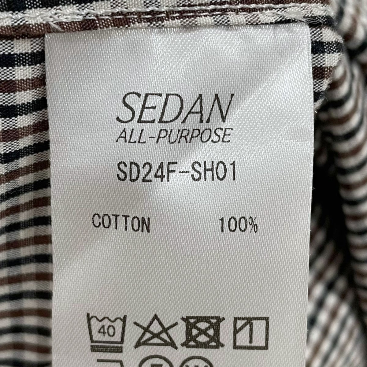 SEDAN ALL-PURPOSE チェック柄シャツ Brushed Cotton Work Shirt ブラッシュドコットンワークシャツ SD24F-SH01 古着・中古-8枚目のアイテム画像