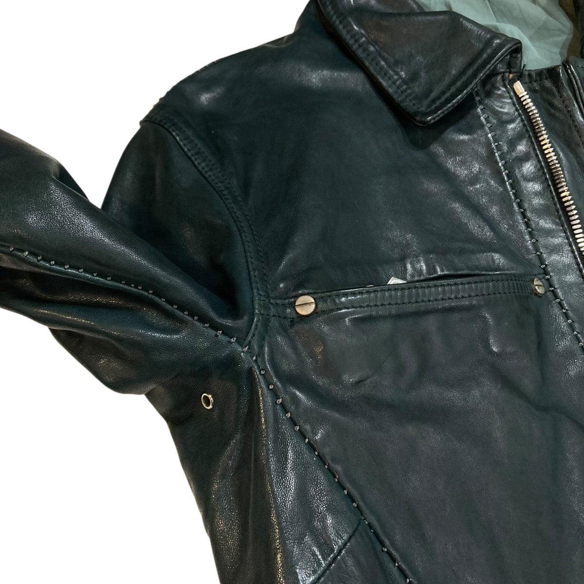 incarnation(インカーネーション) レザージャケット グリーン サイズ S