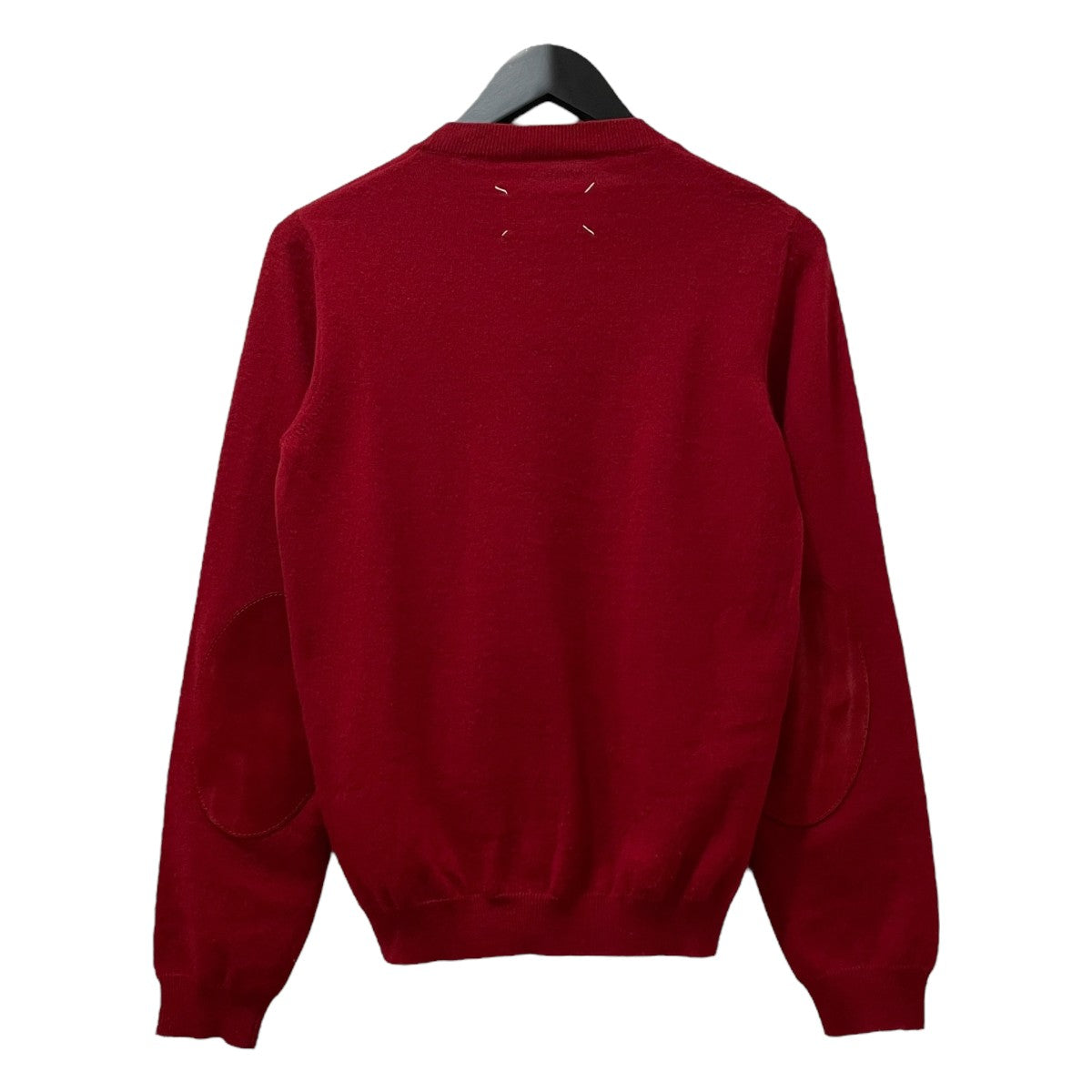 マルジェラ　オレンジ ニットセーター エルボーパッチ Maison Margiela(メゾンマルジェラ) エルボーパッチ クルー