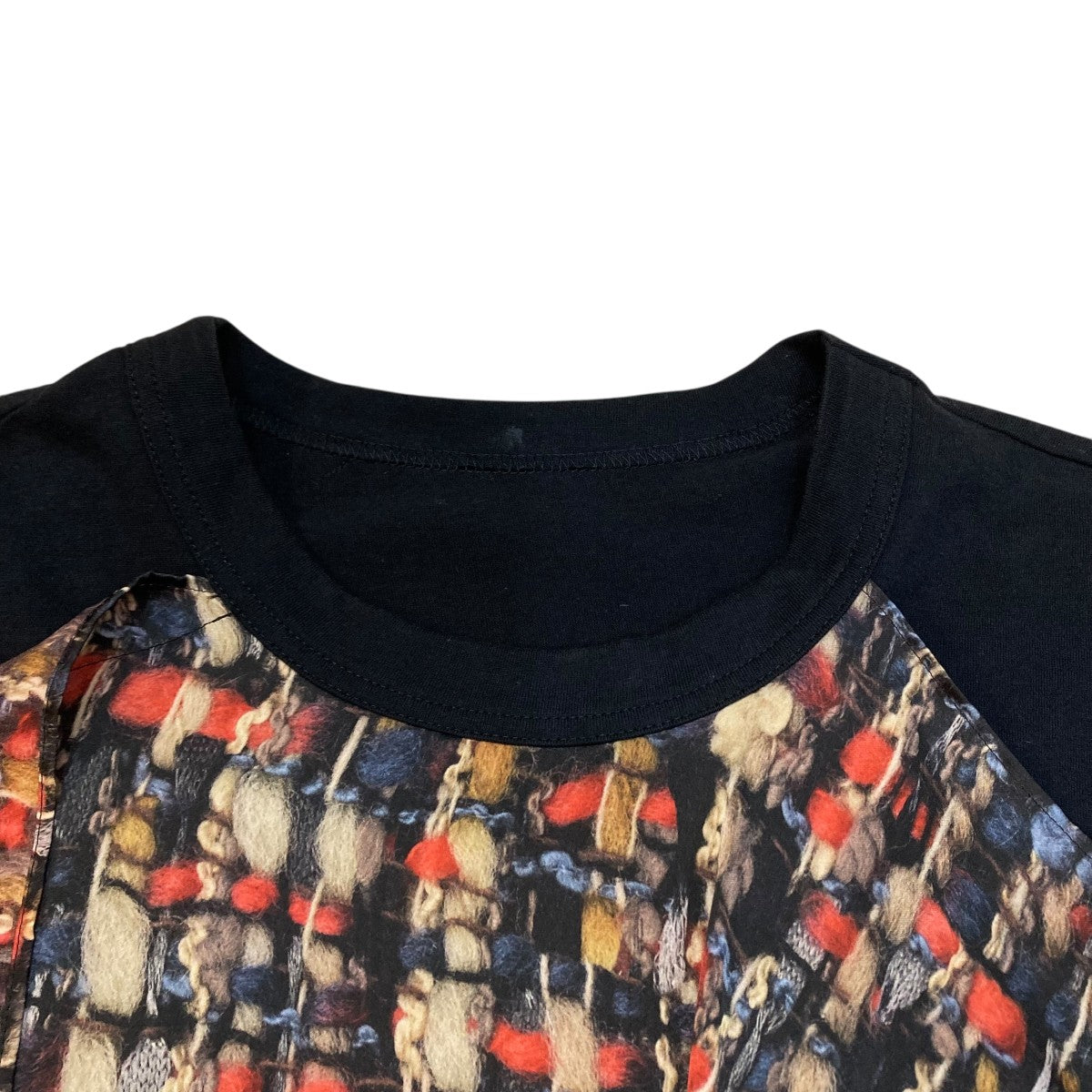 サカイ sacai Tweed Print T-Shirt 総柄半袖Tシャツ 21-05743 ネイビー サイズ：2 sacai(サカイ) Tweed Print T-Shirt総柄半袖Tシャツ21-05743 21