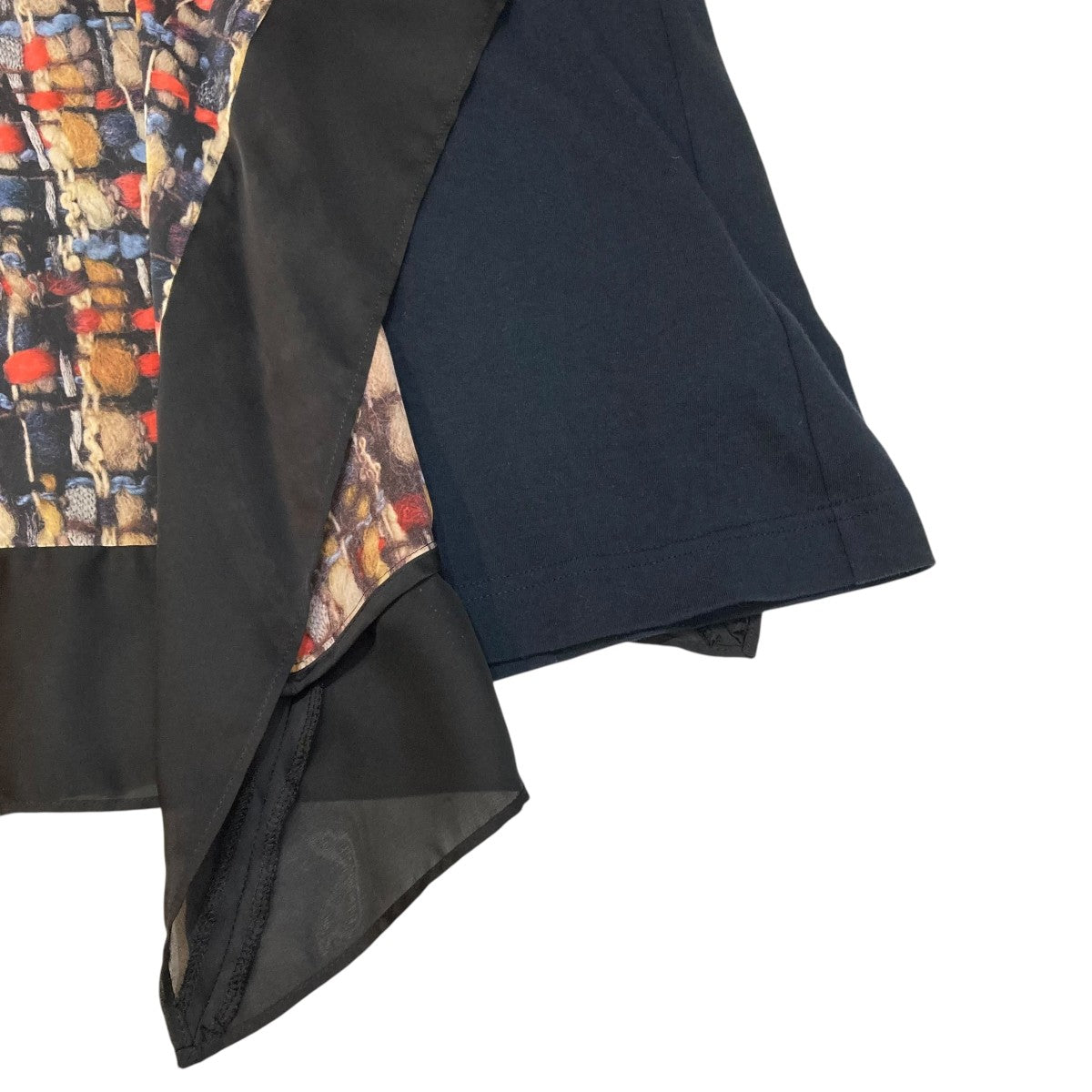 サカイ sacai Tweed Print T-Shirt 総柄半袖Tシャツ 21-05743 ネイビー サイズ：2 sacai(サカイ) Tweed Print T-Shirt総柄半袖Tシャツ21-05743 21
