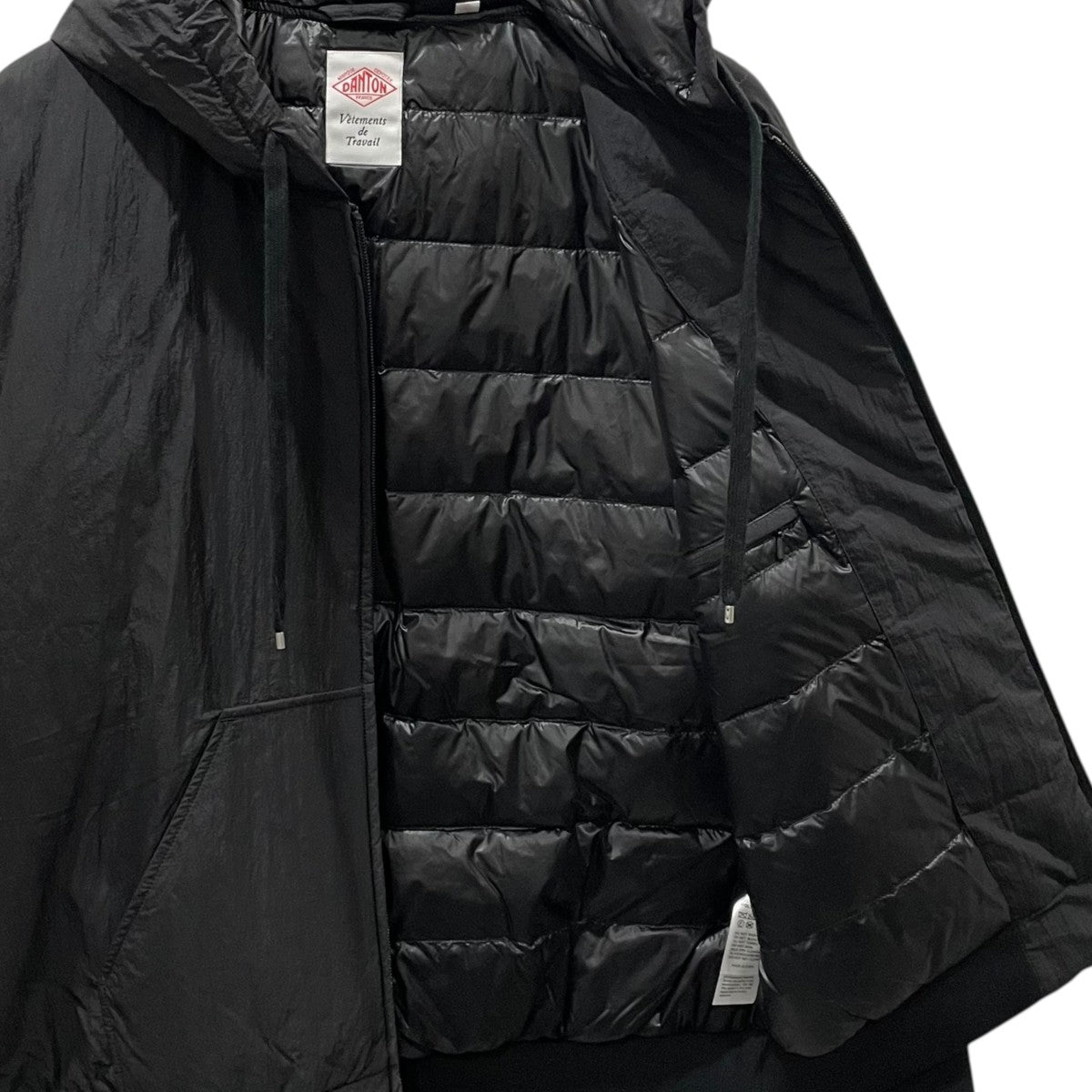 SALE！4000円OFF DANTON ブラック ダウンジャケット フード付き SALE！4000円OFF DANTON ブラック ダウンジャケット フード付き