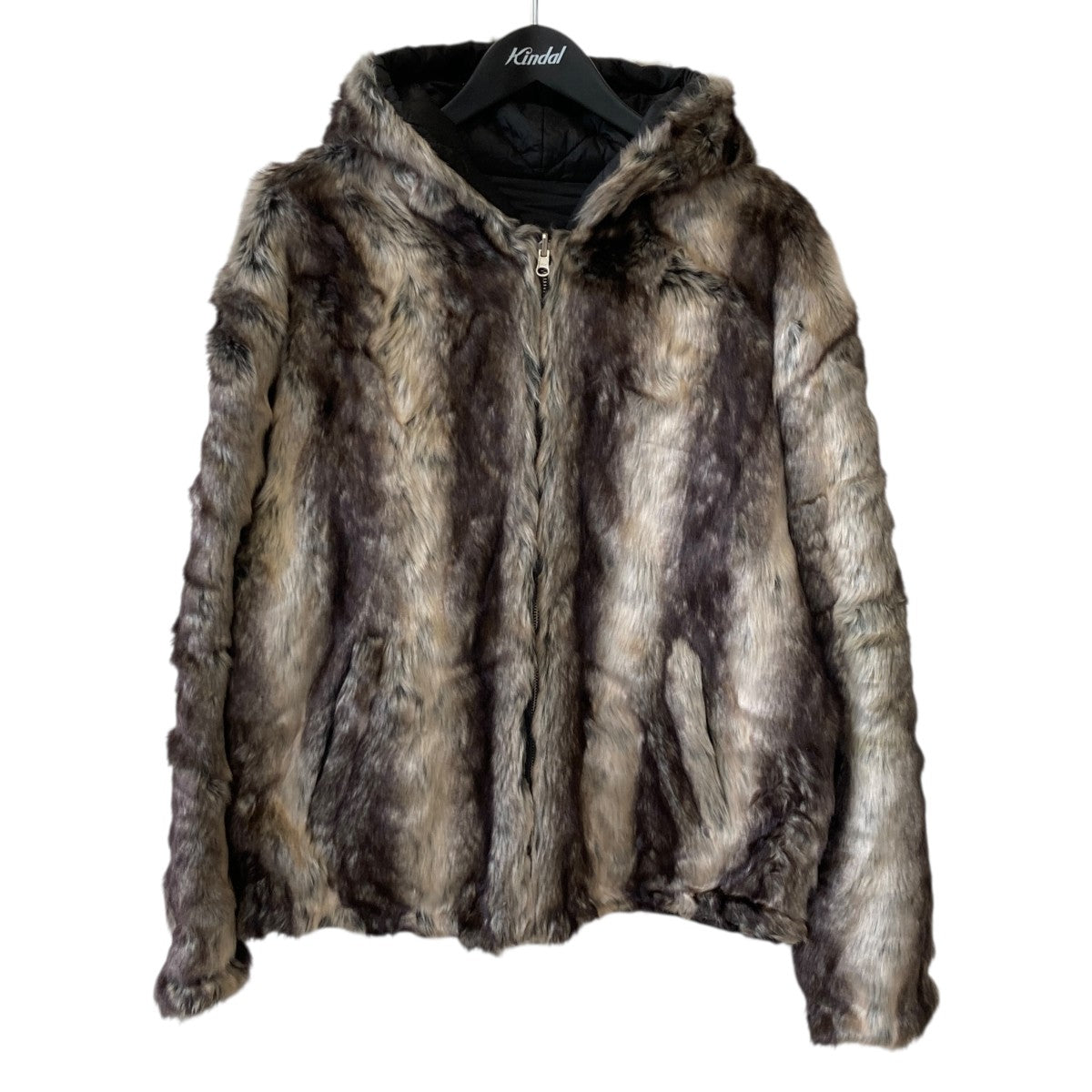 20AWfaux fur reversible hooded jacketファージャケット