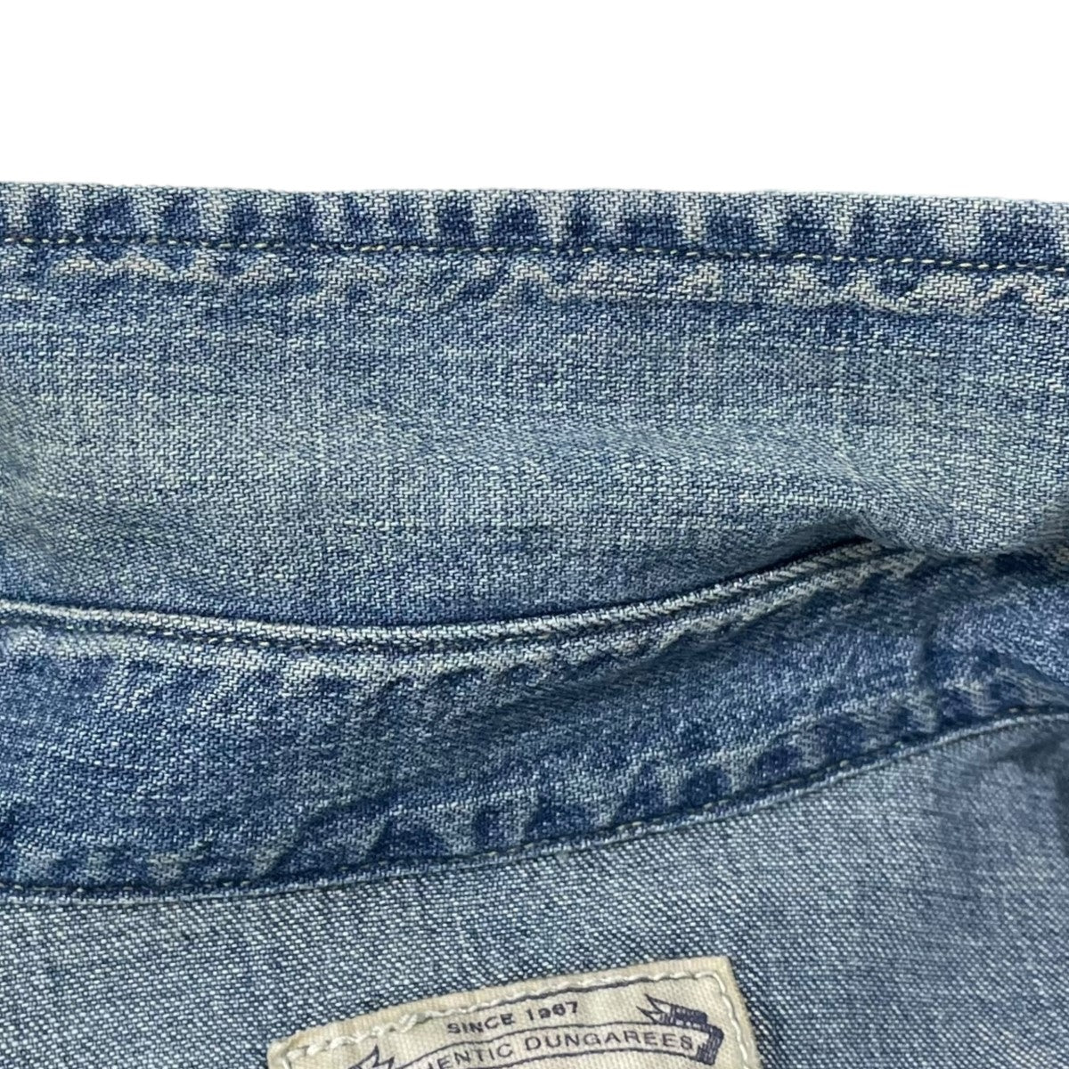 ラルフローレン　裾ロゴ　　ホースロゴ　デニムシャツ　インディゴ　現行タグ　QR Polo by Ralph Lauren ポロラルフローレン CROFTS デニムシャツ