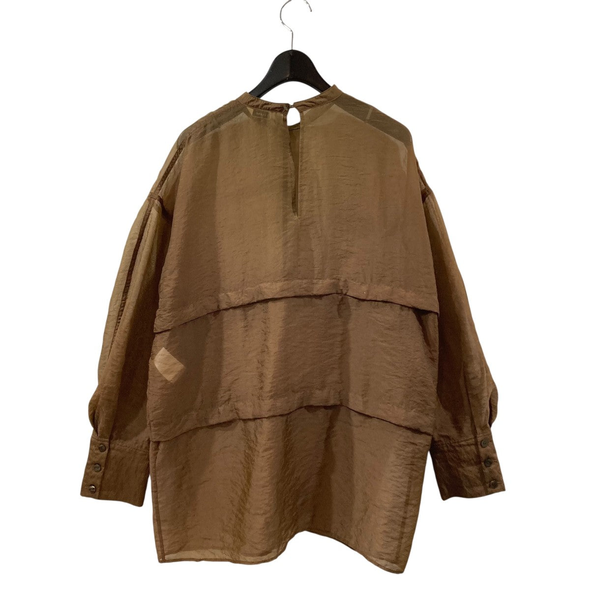 CLANE◆長袖ブラウス/2/コットン/BLK/無地/18122-4012 BIG COLLAR DRAWSTRING BLOUSE｜TOPS(トップス)｜CLANE OFFICIAL