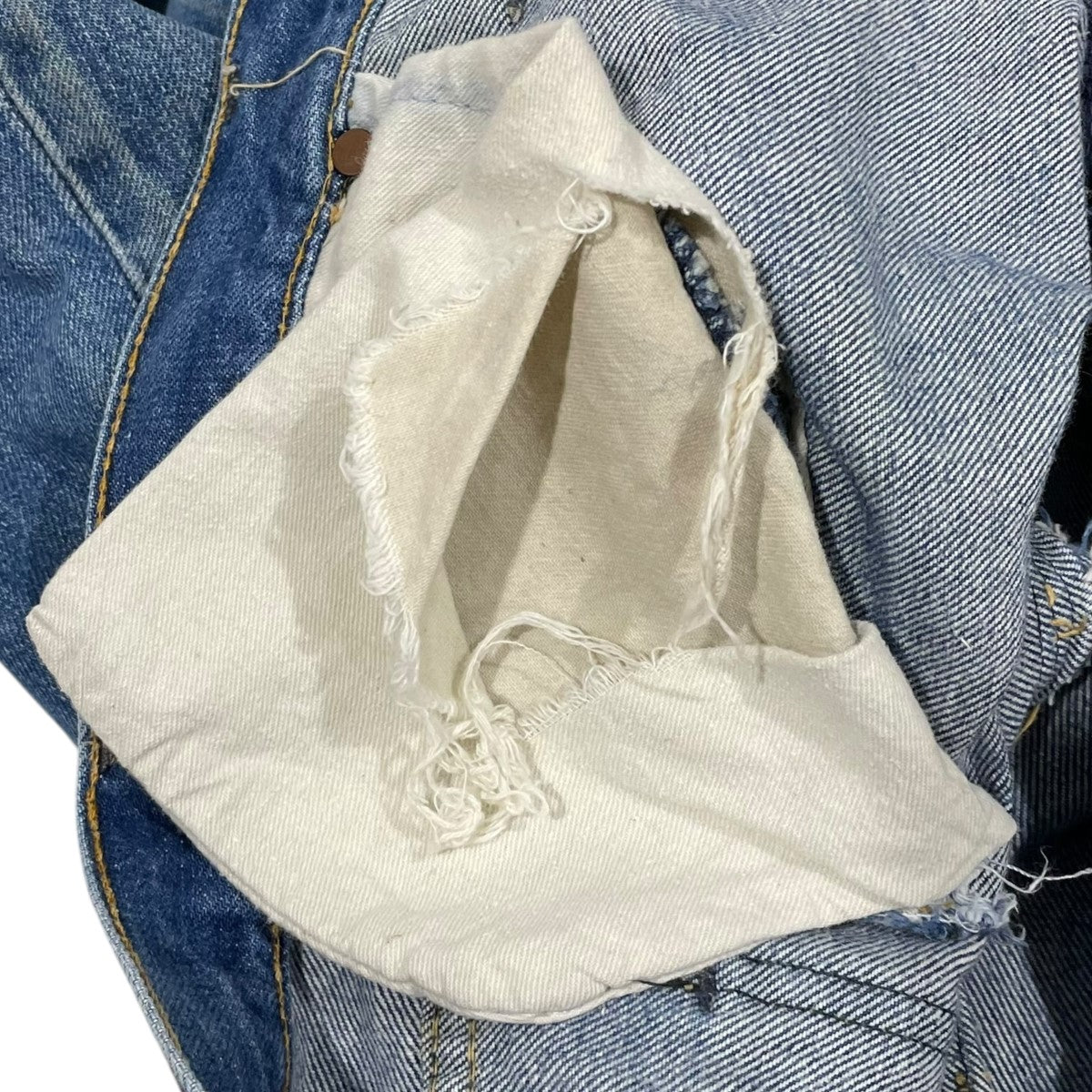 ロク　ペイント　デニムパンツ penneys(ペニーズ) ペイントリペア加工デニムパンツ インディゴ