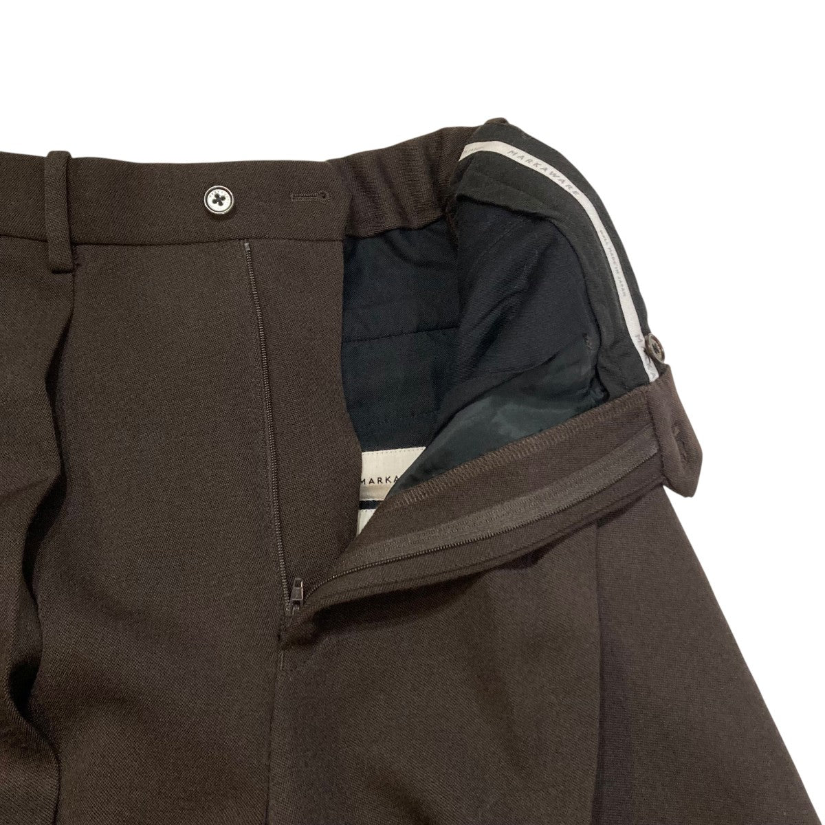 MARKAWARE(マーカウェア) PLEATED WIDE TROUSERS ORGANIC WOOL TAXEED