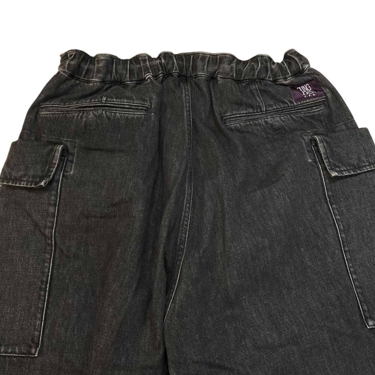 nanamica×GUNG HO デニムパンツ カーゴパンツ ブラック サイズ
