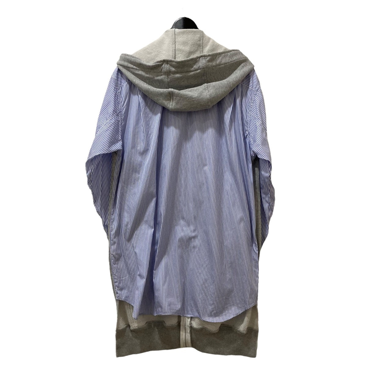 COMME des GARCONS SHIRT yarn dyed cotton stripe poplin×cotton pileストライプシャツドッキングジップパーカーFH-B047 古着・中古-2枚目のアイテム画像