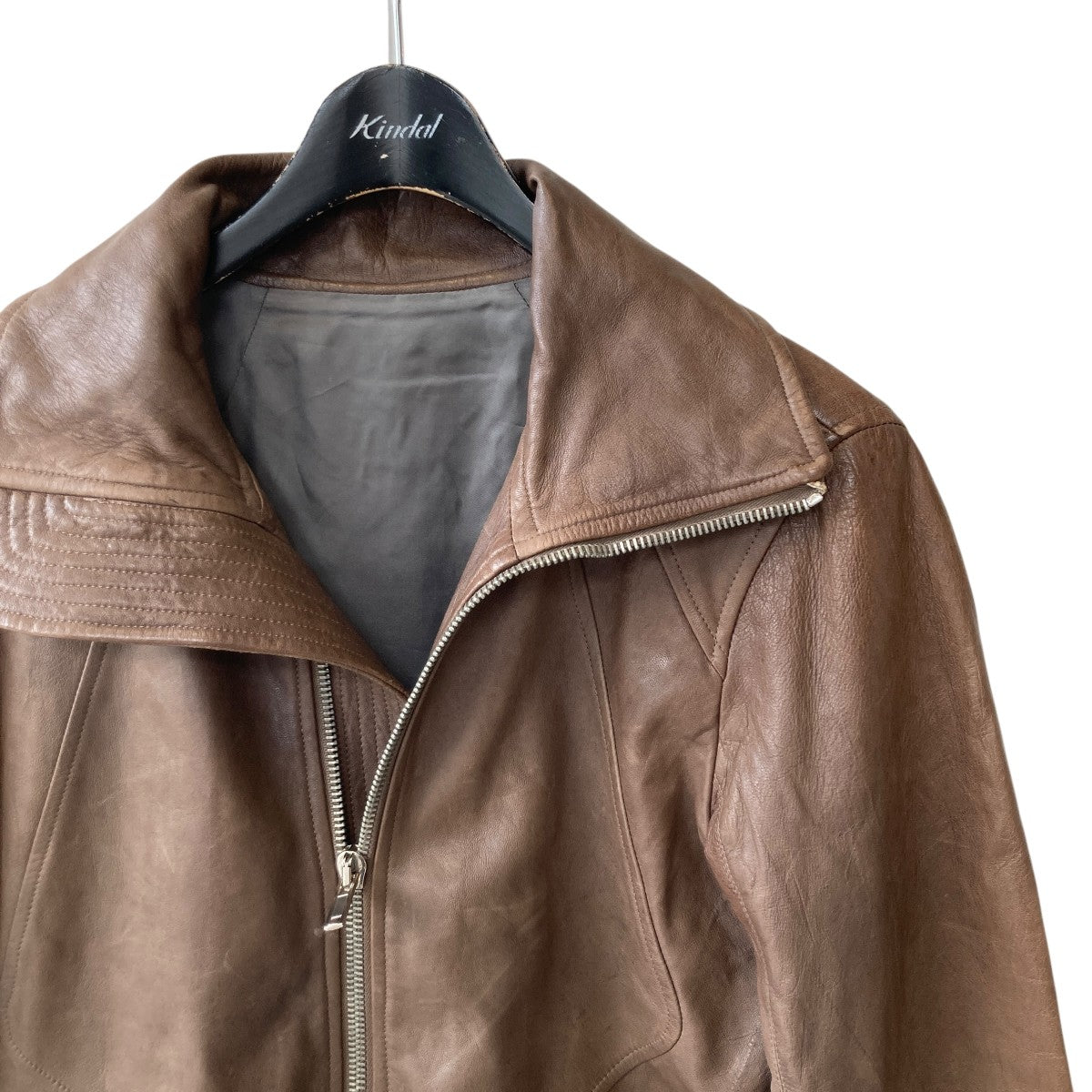 RICK OWENS(リックオウエンス) レザージャケット ブラウン