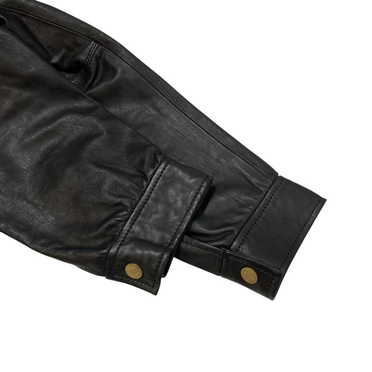 【トゥモローランドコレクション】ブラックレザージャケット トゥモローランド レザー ライダースジャケット 46 メンズ ブラック