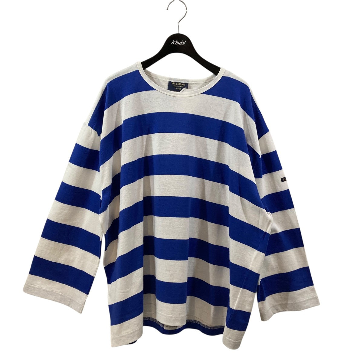 ルミノワ×ヴェリテクール Le minor×Veritecoeur ビッグボーダーロングスリーブ ボーダーTシャツ FC-038 ホワイト×ブルー サ Le minor×Veritecoeur ビッグボーダーロングスリーブボーダーT