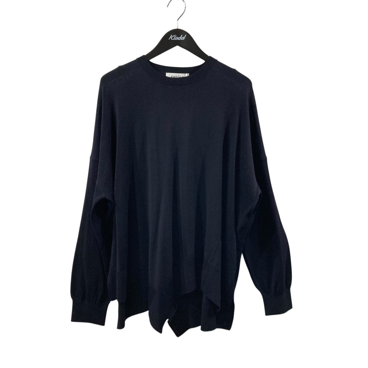 ENFOLD - ENFOLD エンフォルド WAVE-HEM PULLOVER ニットセーター 300HA270-2770 ブルー 38 ENFOLD(エンフォルド) WAVE HEM PULLOVERニット300HA270-2770