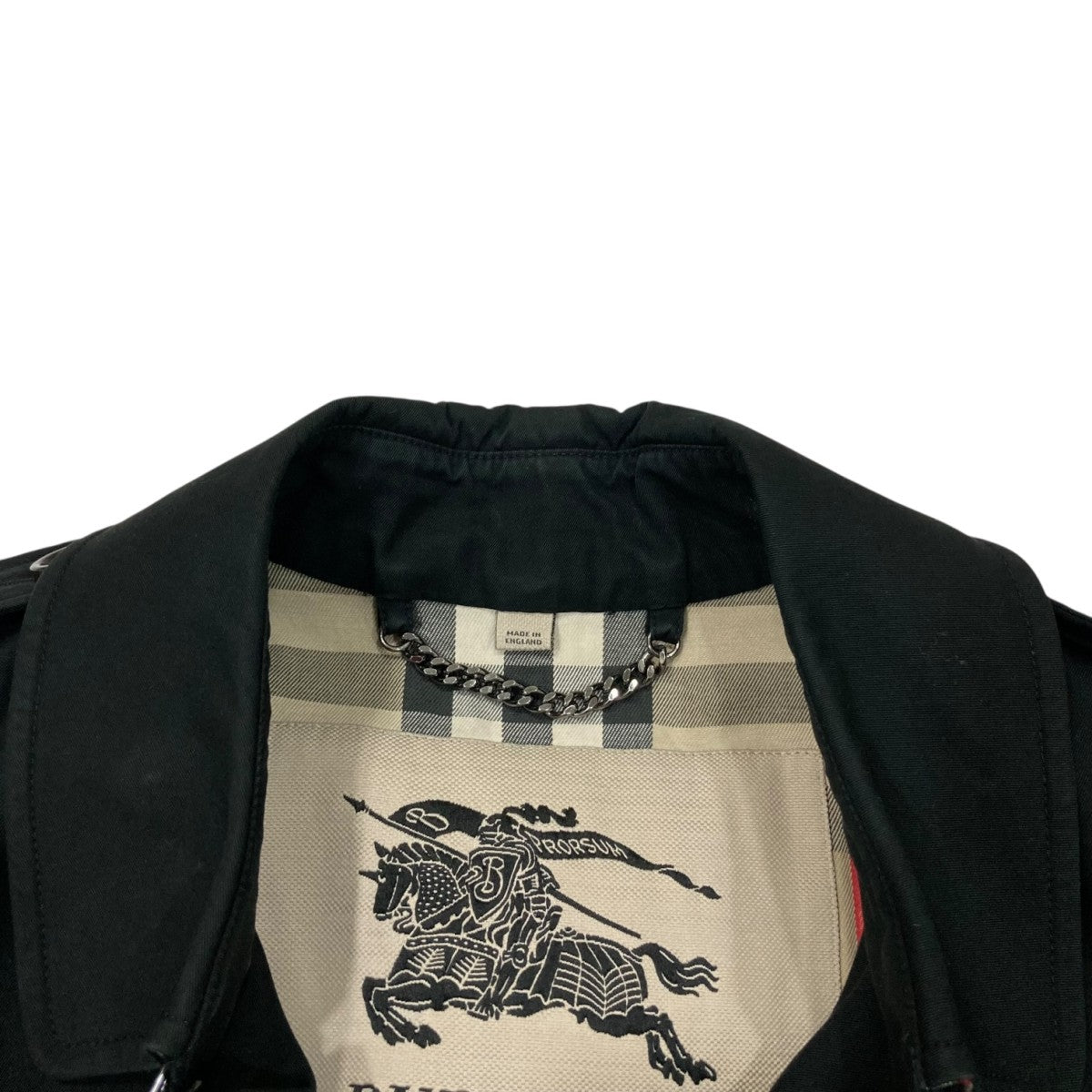 バーバリー　トレンチコート　ブラック　古着 Burberry(バーバリー) トレンチコート ブラック襟 - Lubb