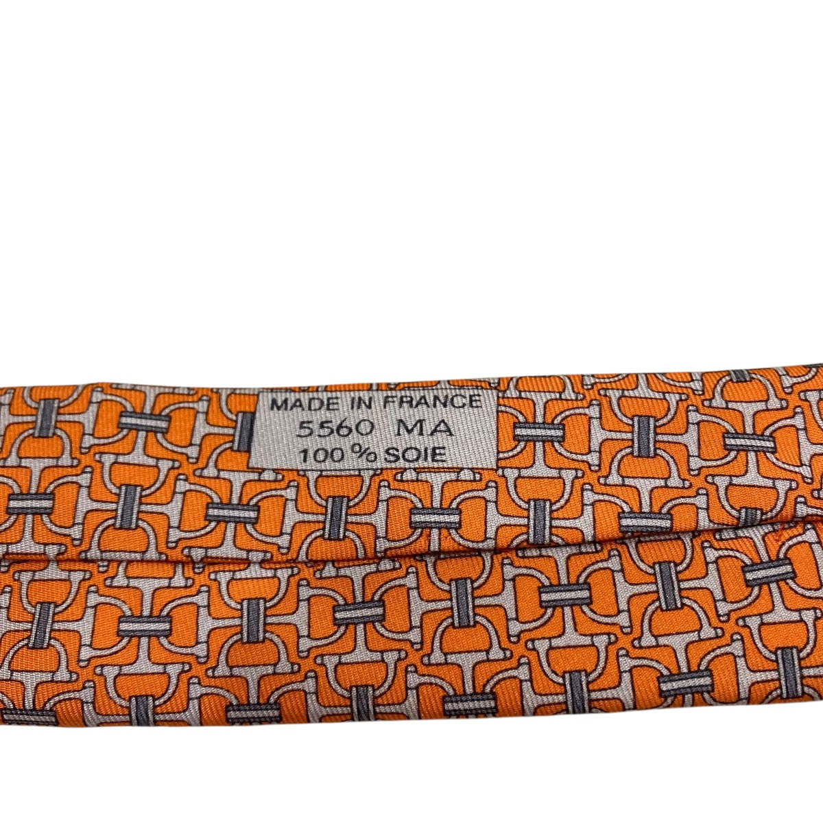 ★ エルメス　HERMES ネクタイ　オレンジ　 H柄　総柄　シルク HERMES - 美品 エルメス HERMES ネクタイ シルク フランス製