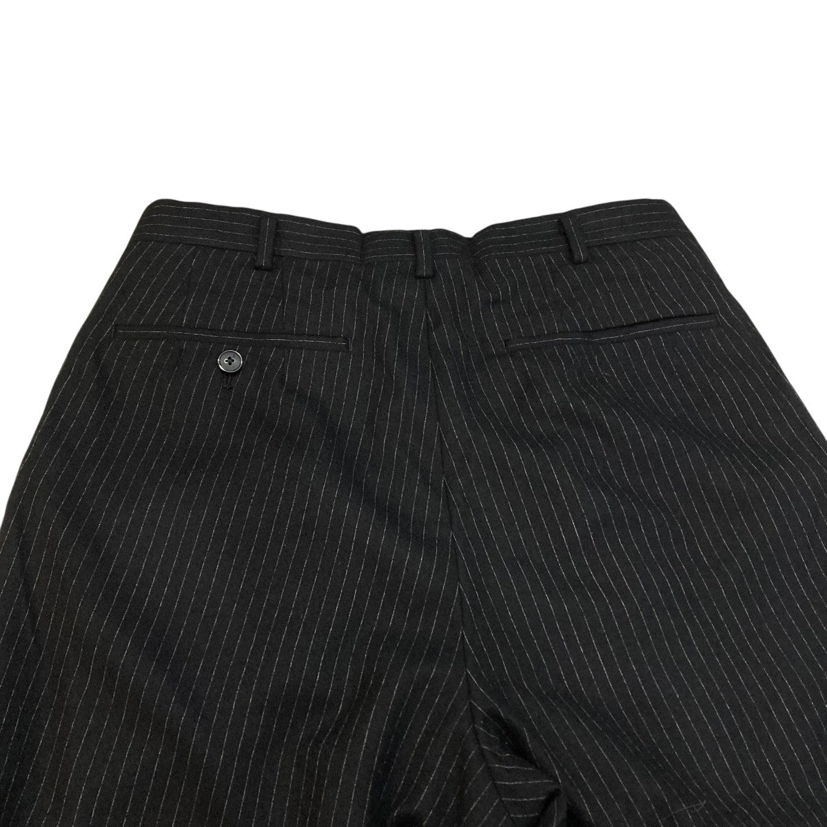 新品　HEUGN TROUSER040 ストライプウールスラックス　ブラック HEUGN(ユーゲン) George CH STRIPEストライプスラックスTROUSER