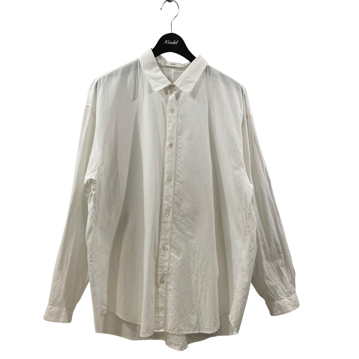 ATON ホワイト 長袖シャツ サイズ2 ATON(エイトン) SHRINK BROAD OVERSIZED SHIRT長袖シャツ402362