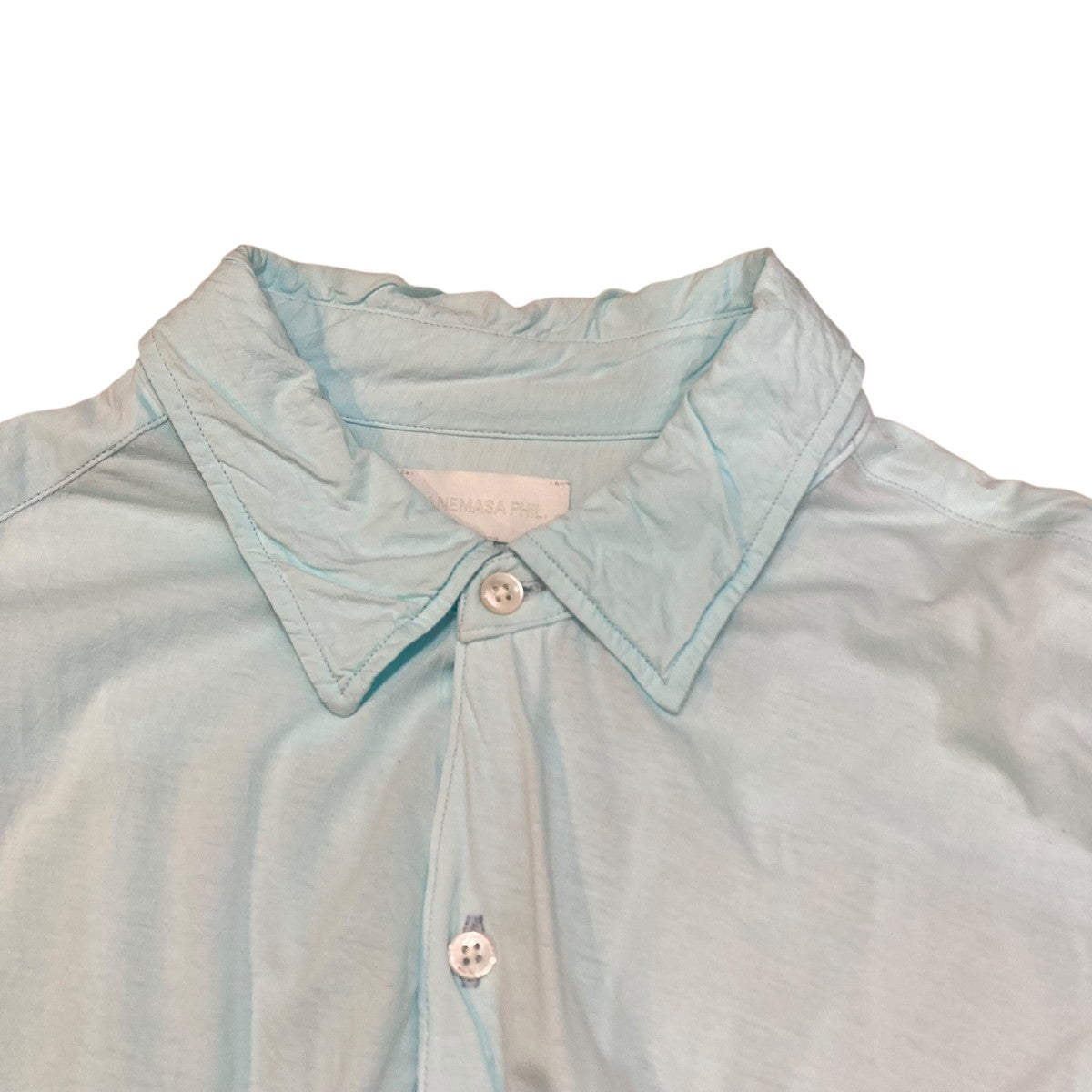 KANEMASA PHIL 水色 長袖シャツ M KANEMASA PHIL．(カネマサフィル) 46G Artisan L S Shirt長袖