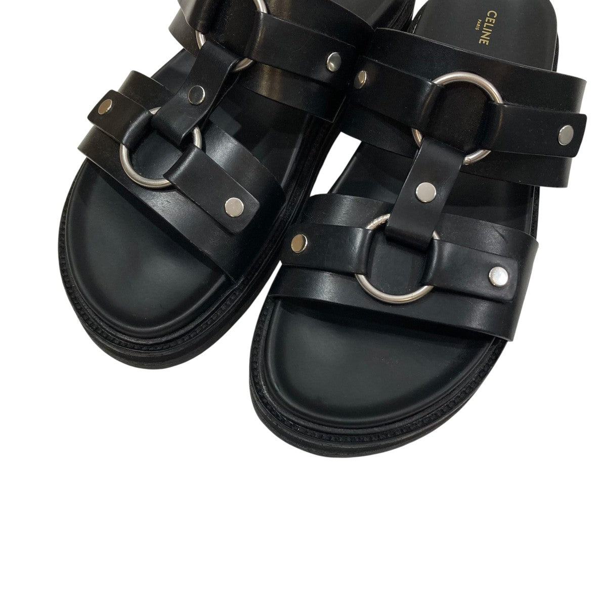 【美品】CELINE セリーヌ サンダル23ブラック Made in Italy セリーヌ/サンダル/黒×白/サイズ：38の買取実績【ブランディア】