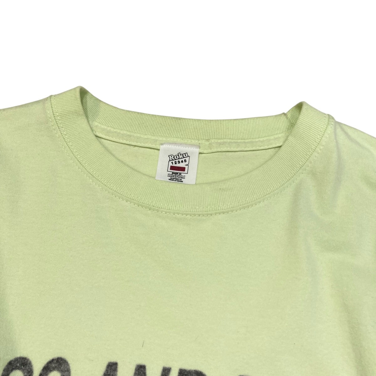 ロク ROKU 長袖Tシャツ HMN6-25SS-04CS 黄緑 サイズ：L ROKU(ロク) 長袖TシャツHMN6-25SS-04CS HMN6-25SS-04CS 黄緑