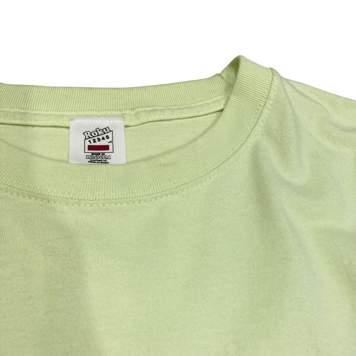 ロク ROKU 長袖Tシャツ HMN6-25SS-04CS 黄緑 サイズ：L ROKU(ロク) 長袖TシャツHMN6-25SS-04CS HMN6-25SS-04CS 黄緑