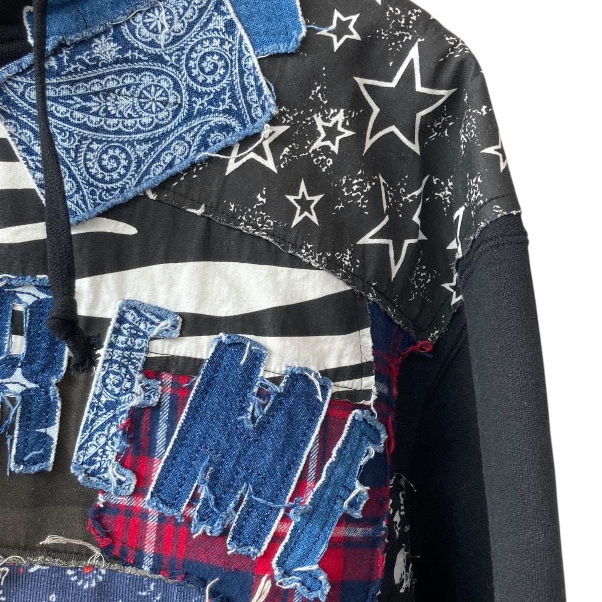 Supreme パッチワークジップアップフーディ ネイビー　Sサイズ Supreme パッチワークジップアップフーディ ネイビー Sサイズ