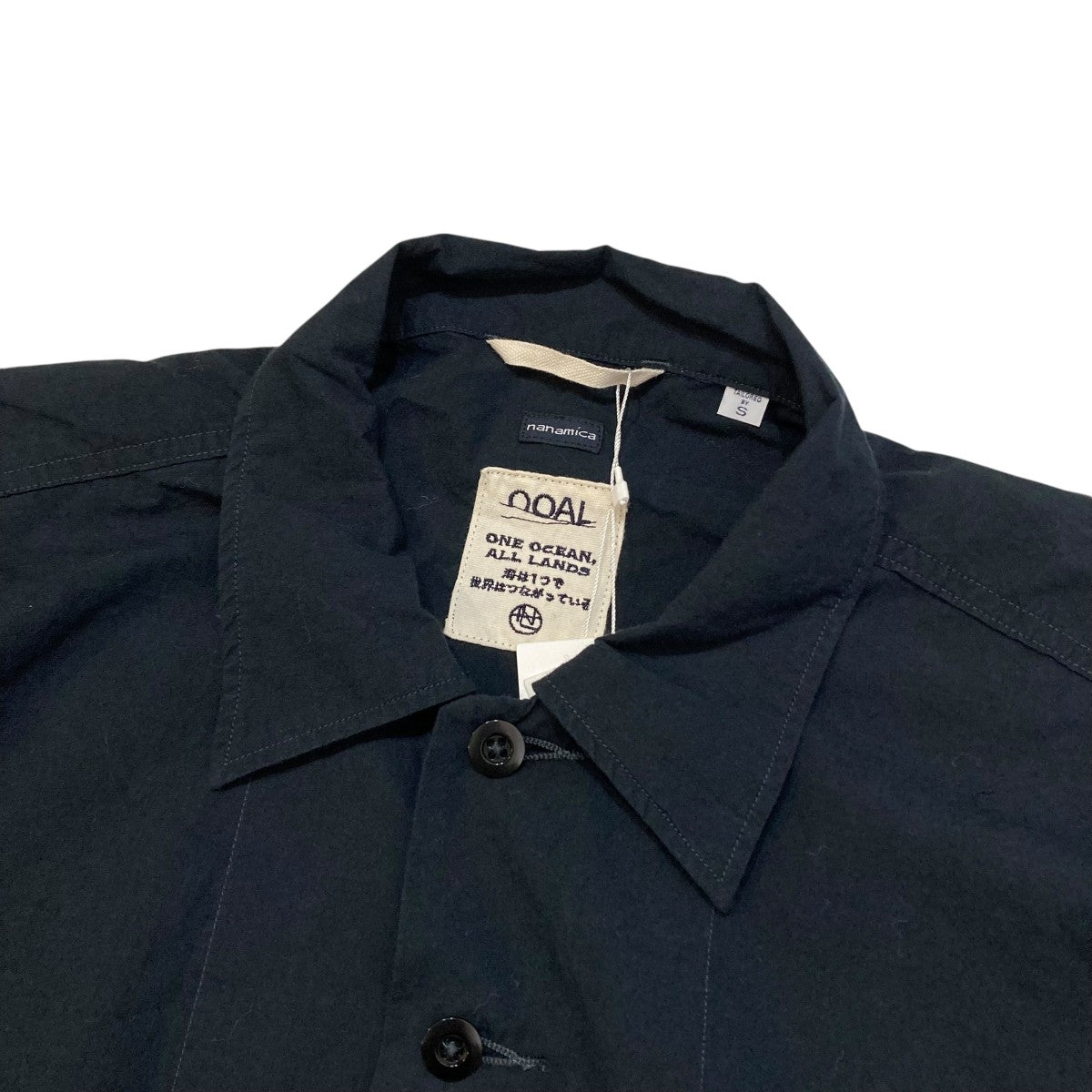 ○★新品未使用　ナナミカ　コットンウールデッキシャツ　L　ブラック nanamica(ナナミカ) Cotton Wool Deck Shirtコットンウール