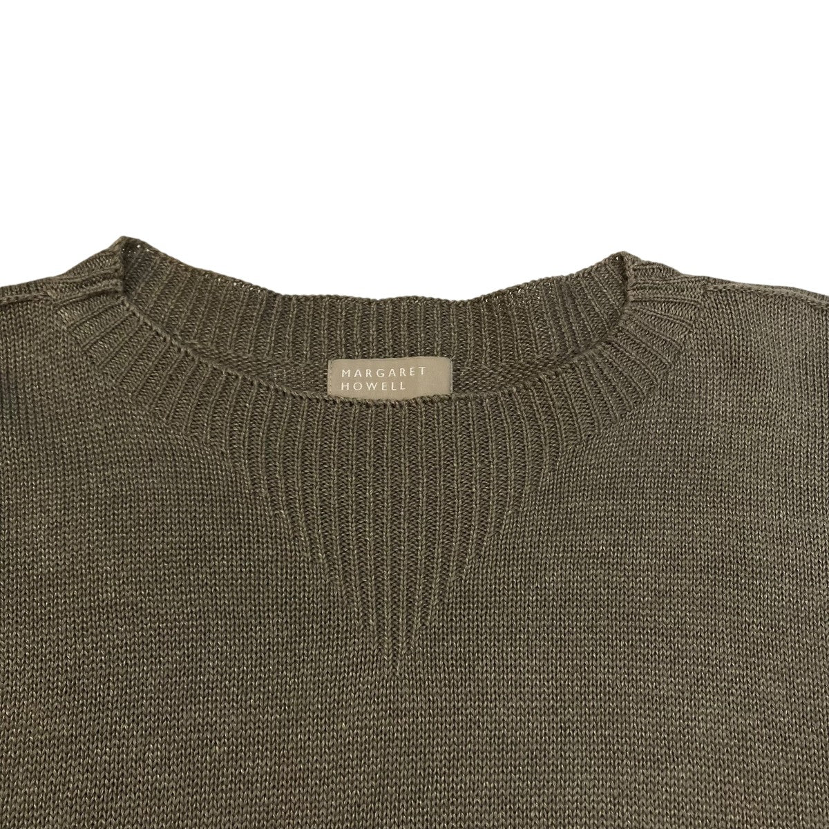 マーガレットハウエル MARGARET HOWELL 21SS TWISTED COTTON SILK 半袖ニット 578-1162002 オリーブ MARGARET HOWELL(マーガレットハウエル) 21SSTWISTED COTTON