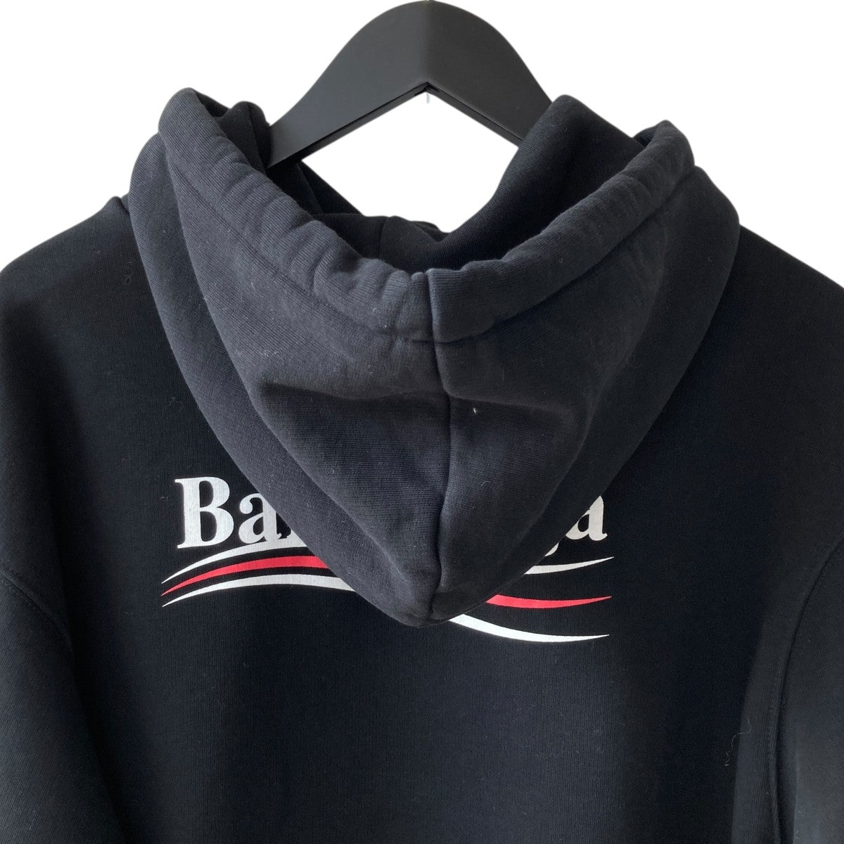 美品★Balenciaga リアルバレンシアガ プルオーバー パーカー ブラック 極美品】BALENCIAGA バレンシアガ パーカー S ブラック ロゴ