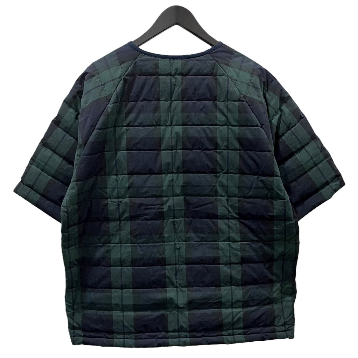 NANGA(ナンガ) ブラックウォッチチェック柄プルオーバー半袖ダウン