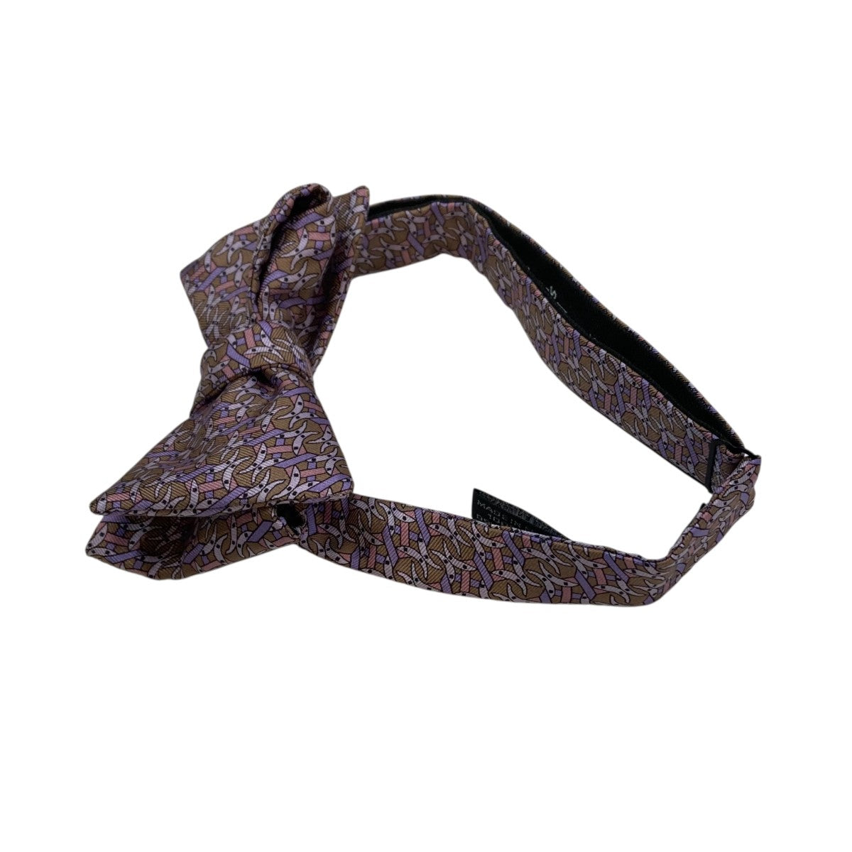 HERMES(エルメス) 蝶ネクタイ ピンク×ブラウン×パープル サイズ 30~46