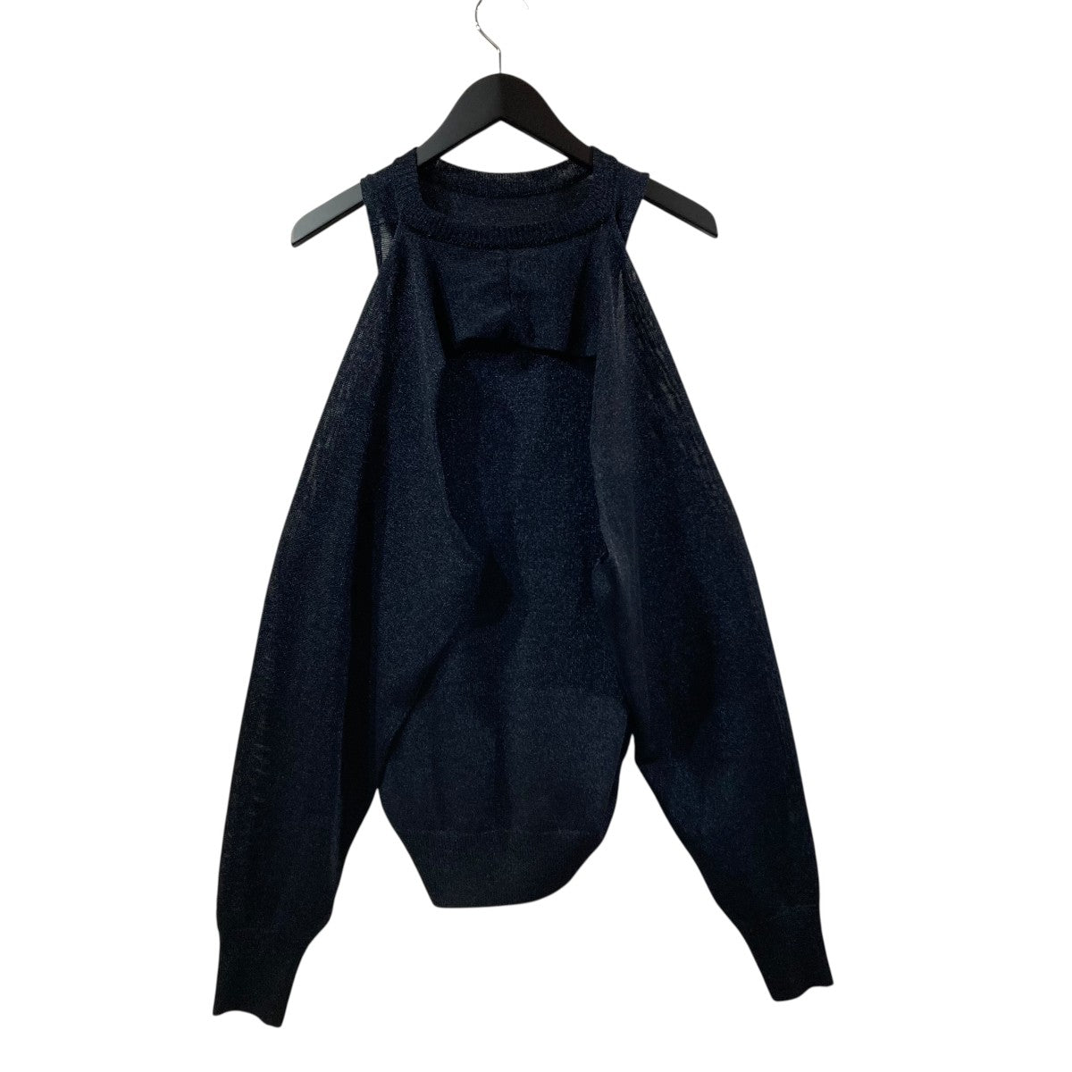 シュタイン ssstein GLITTER KNIT LAYERED RAGLAN CREW ニット ST．1009 ブラック サイズ：S ssstein(シュタイン) GLITTER KNIT LAYERED RAGLAN CREWニットST