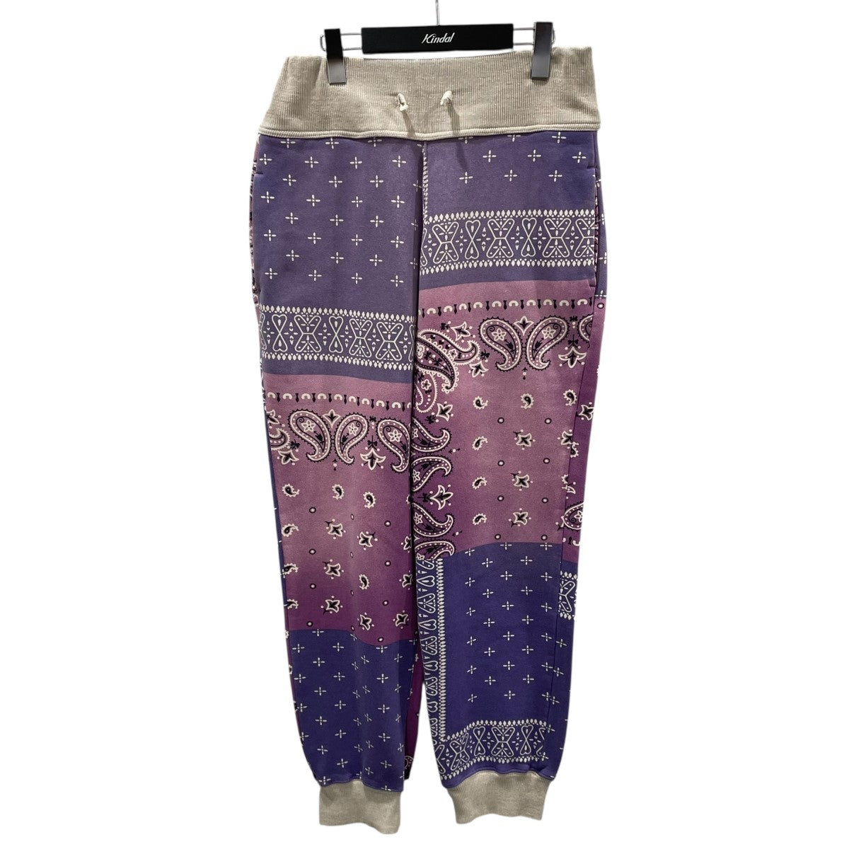 KAPITAL スウェットパンツ Fleece Bandana Pattern Sweat Rib Pants フリースバンダナパターン スウェットリブパンツ K1910LP112 古着・中古-1枚目のアイテム画像