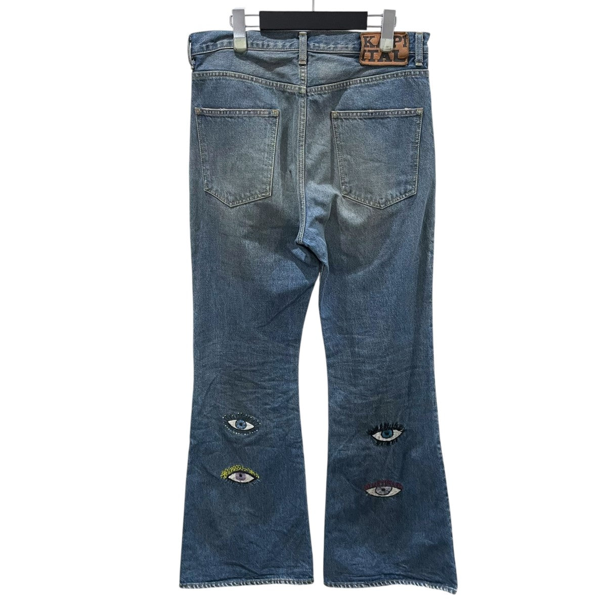 kapital フレアデニム ブラック OKABELLBO KAPITAL(キャピタル) ダメージ加工フレアデニムパンツ 14oz