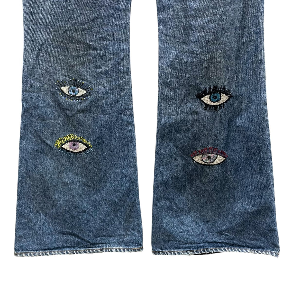 KAPITAL(キャピタル) ダメージ加工フレアデニムパンツ 14oz