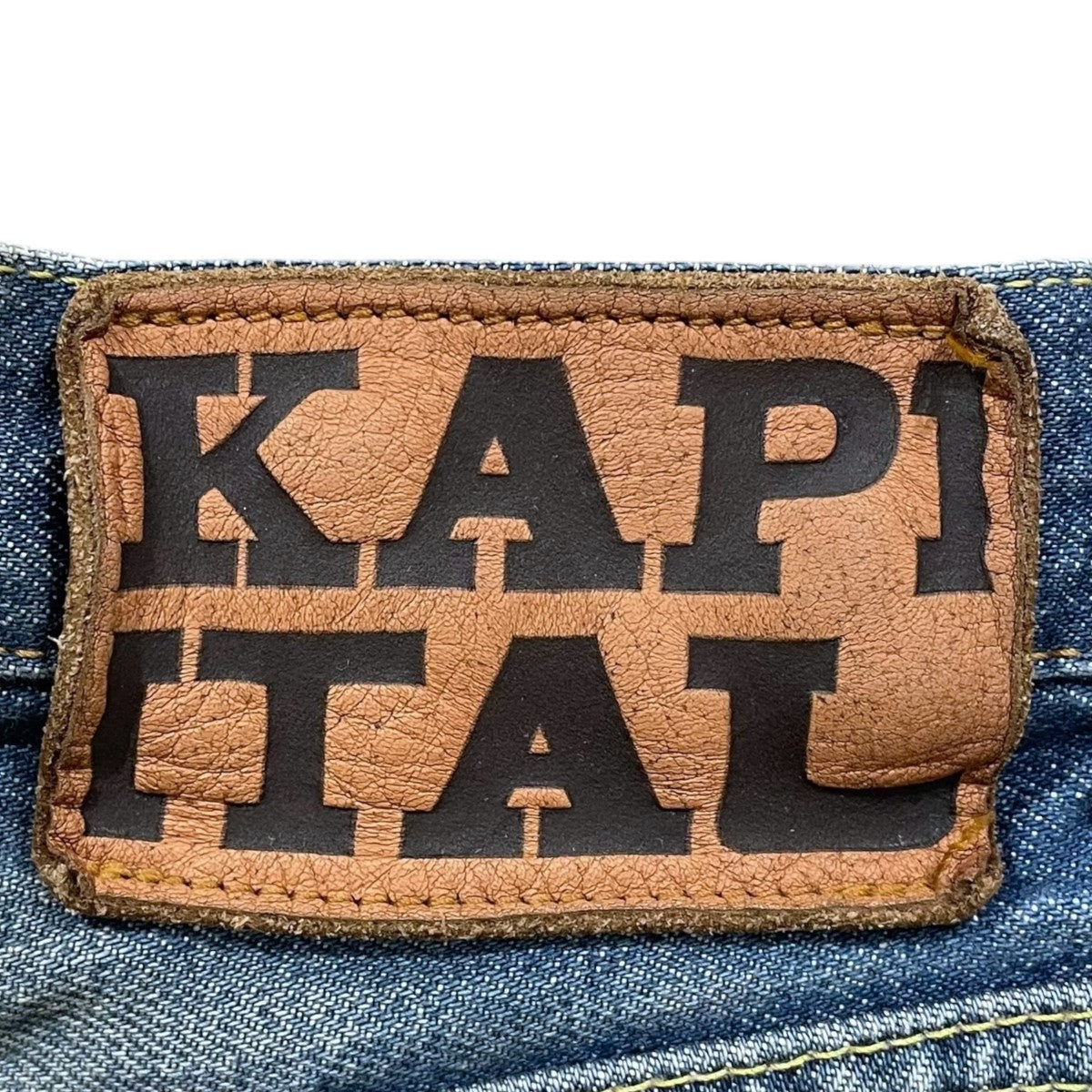 KAPITAL ダメージリメイクブーツカットデニムパンツ 中色加工 29インチ KAPITAL ダメージリメイクブーツカットデニムパンツ 中色加工 29