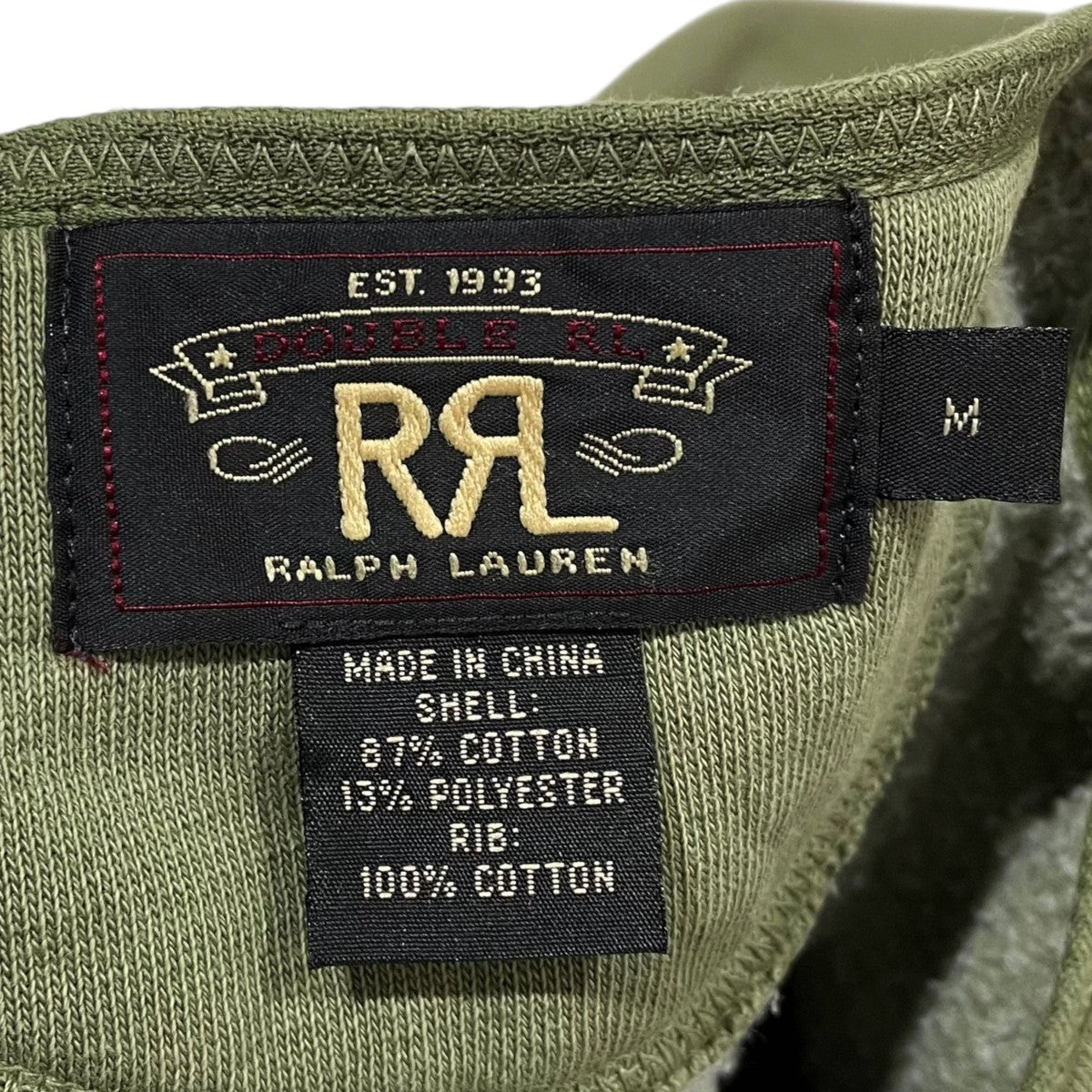 RRL(ダブルアールエル) ヘンリーネックカットソー グリーン