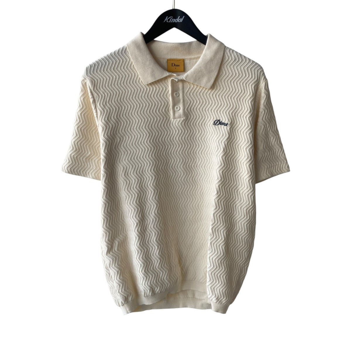 Wave Cable Knit Polo半袖ポロシャツDIMESP248CRE