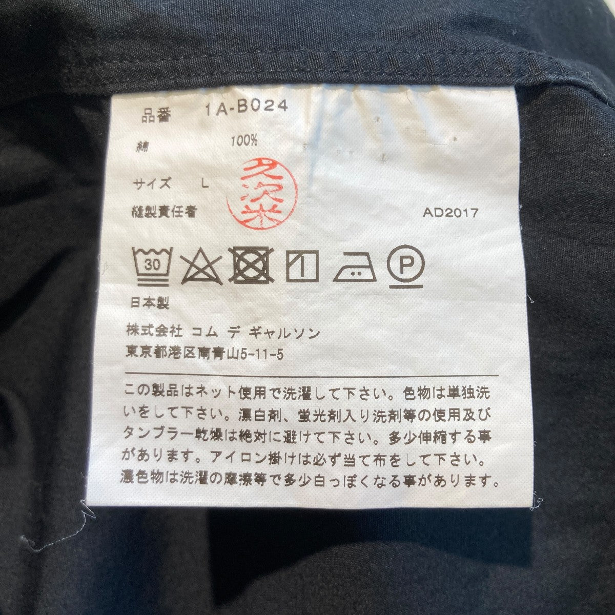 GARÇONS ブラック 半袖トップス XS BLACK COMME des GARCONS(ブラックコムデギャルソン) ストライプ