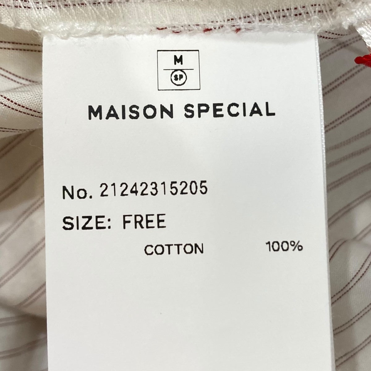 訳あり タグ付 MAISON SPECIAL 24SS ストライプ シャツ 長袖 MAISON SPECIAL(メゾンスペシャル) リボン付 Big Ribbon Shirt