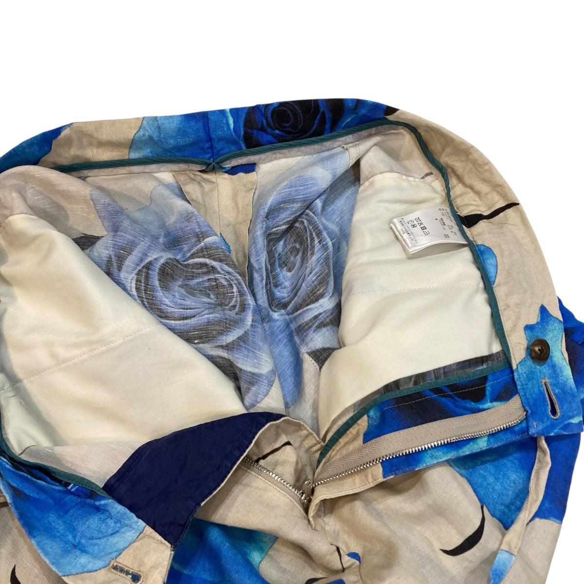 ✨極美品✨(L) ポールスミス 花柄 セットアップ 濃紺 やや薄手 コットン Paul Smith ポール・スミス 花柄 プリント ジップ ロング