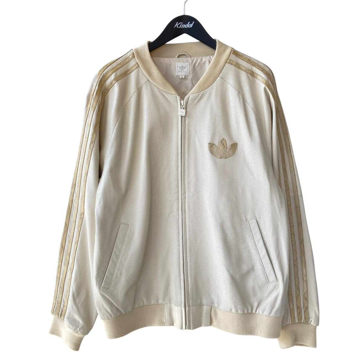 adidas Punched leather python three-line blousonパンチング レザー パイソン スリーラインブルゾンALF001 古着・中古-1枚目のアイテム画像
