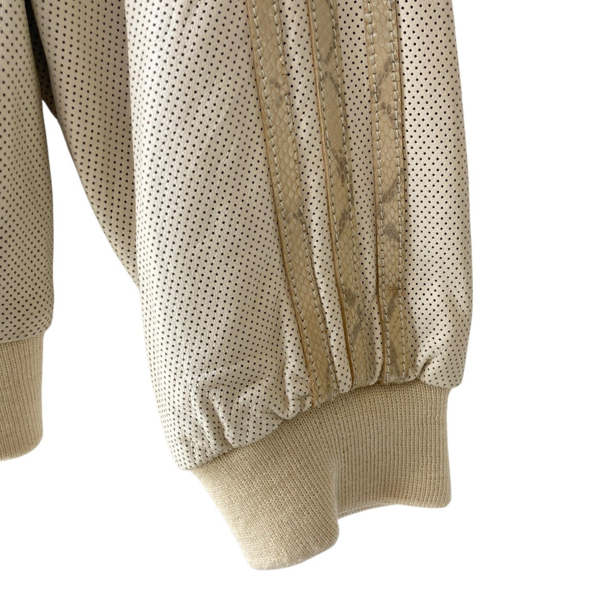 adidas Punched leather python three-line blousonパンチング レザー パイソン スリーラインブルゾンALF001 古着・中古-4枚目のアイテム画像