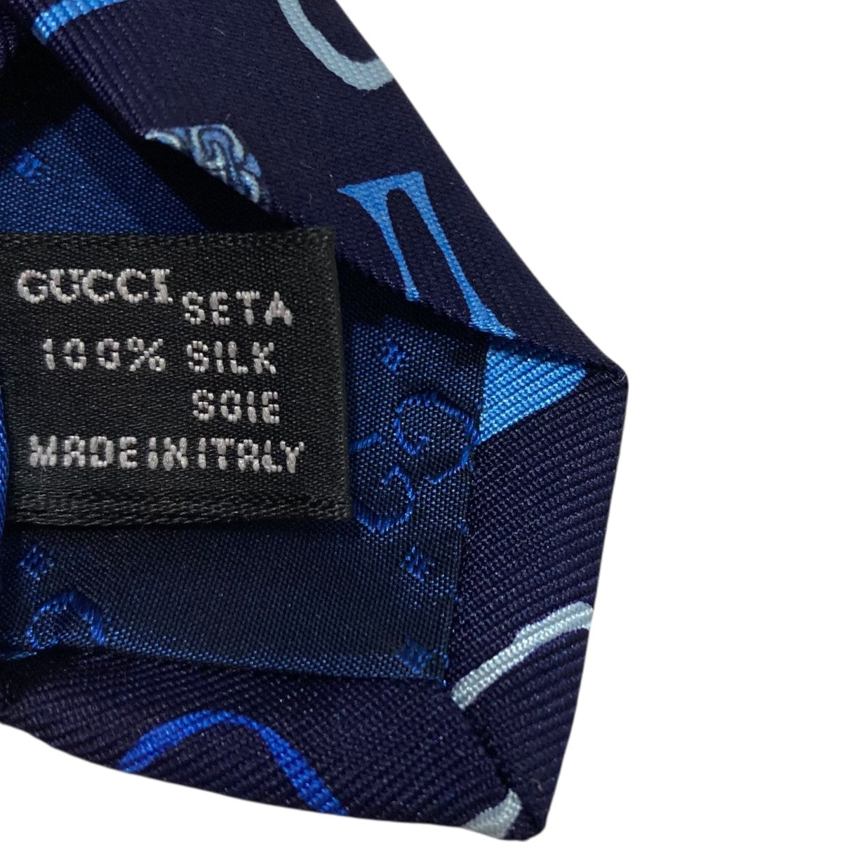 GUCCI ネクタイ ネイビー パターン入り　展示品 GUCCI ネクタイ ネイビー パターン入り 展示品