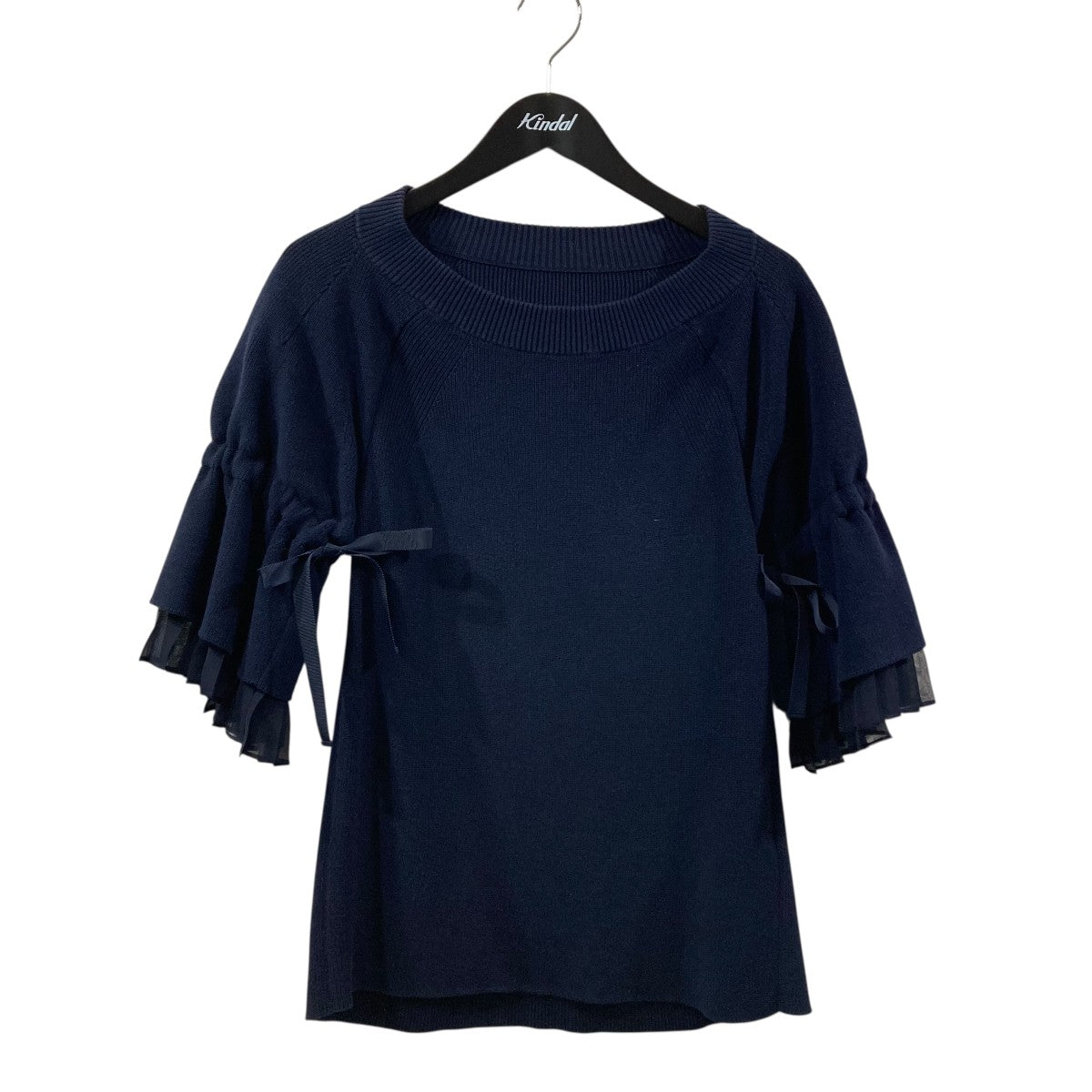 sacai 半袖シャツ サイズ3 黒/ネイビー 中古・古着通販】sacai (サカイ) 半袖シャツ ブラック サイズ:M